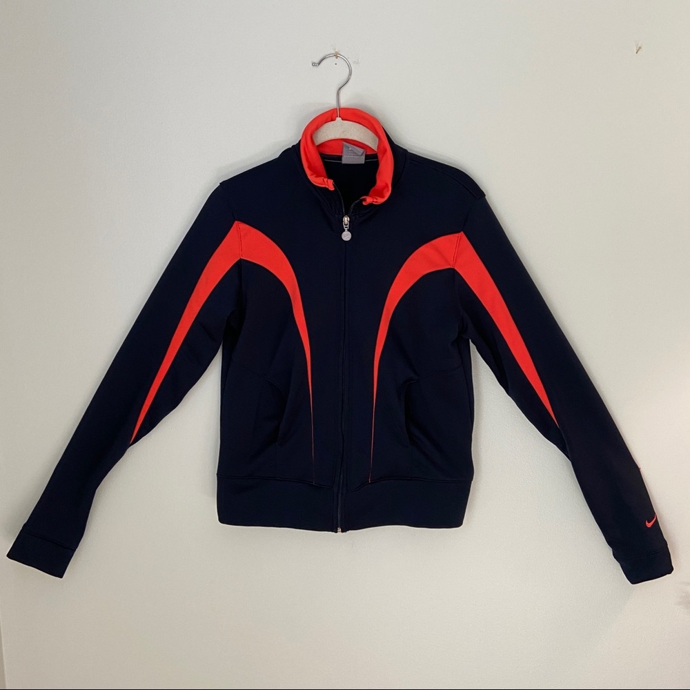 Nike Navy and Orange Zip Jacket